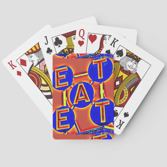 Cartes à jouer rouge/bleu manger (dos)