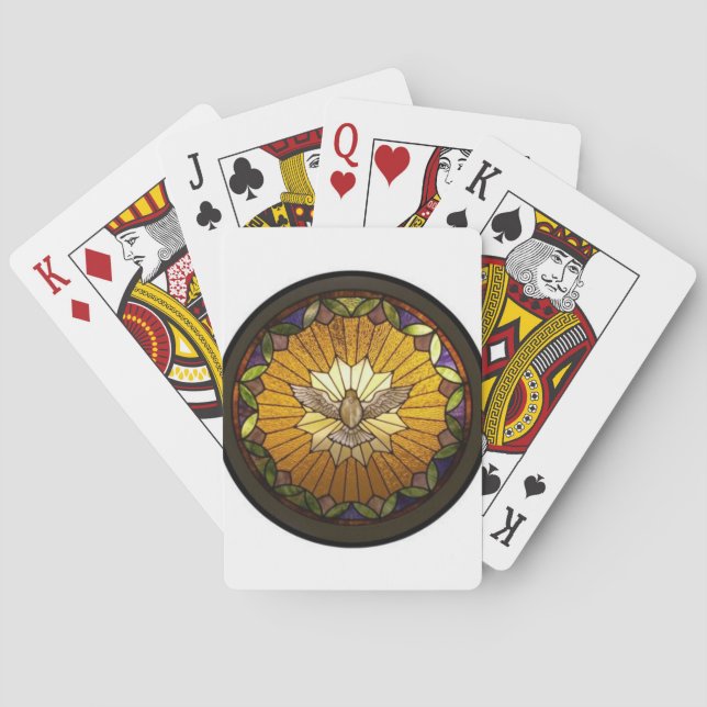 Cartes à jouer Saint-Esprit en vitrail (dos)