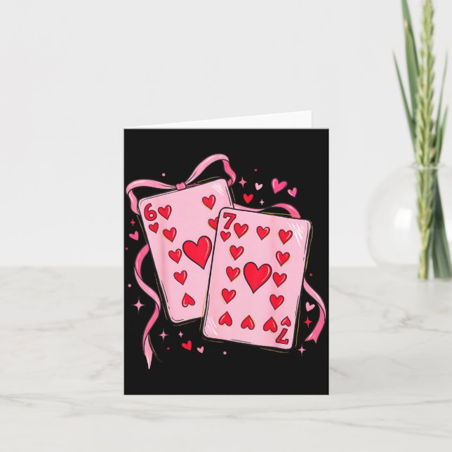 Cartes à jouer Saint-Valentin 6 7 67 Six Sept Sain (Devant)