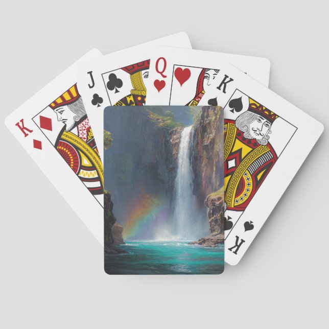 Cartes à jouer Scène de fantaisie de cascade arc-e (dos)
