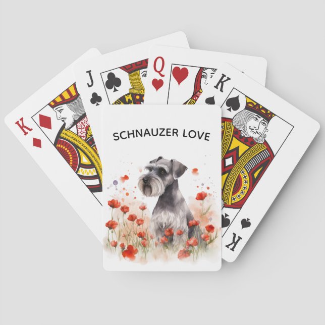 Cartes à jouer Schnauzer et Fleur Sauvage (dos)