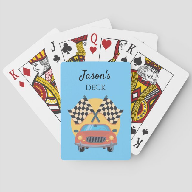 Cartes à jouer sur le thème des courses de voiture (dos)