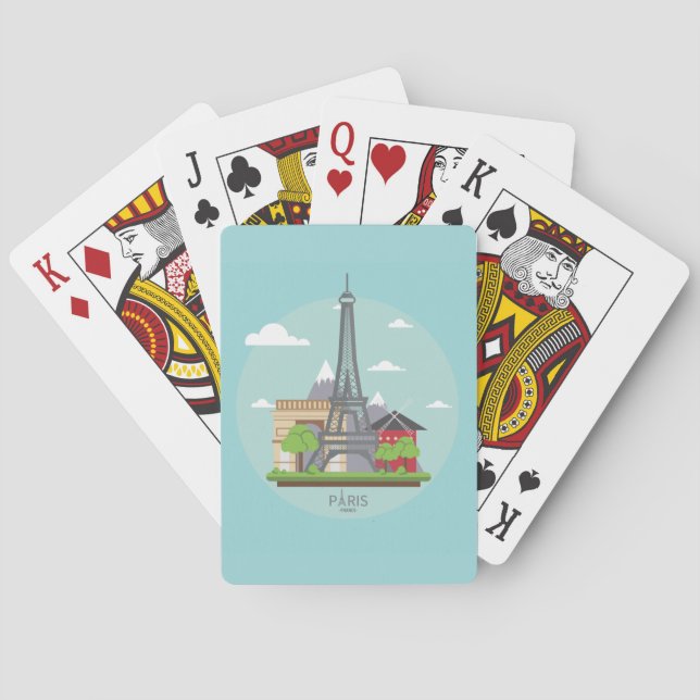 Cartes à jouer sur les monuments de Paris France T (dos)