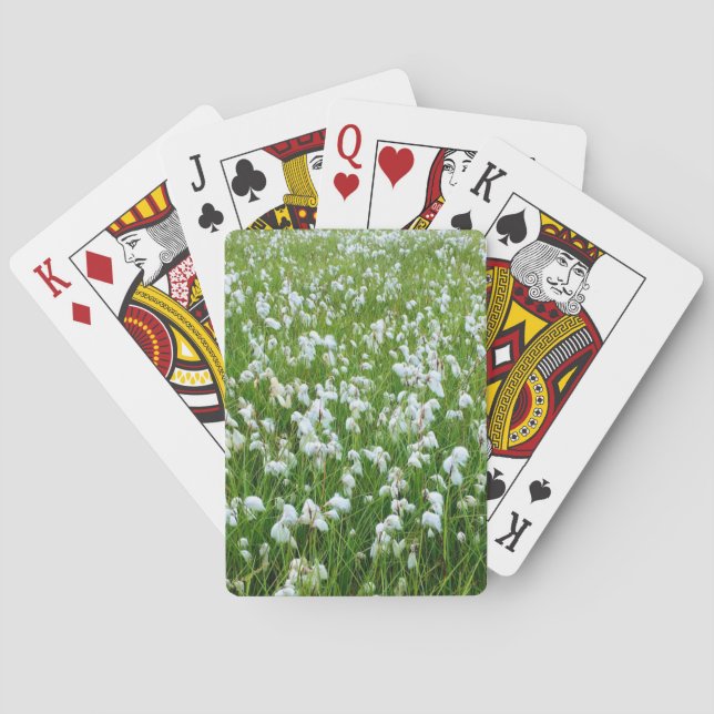 Cartes à jouer sur l'herbe de coton (dos)