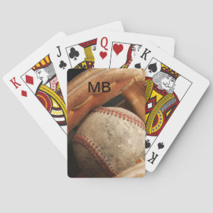Cartes à jouer thème baseball monogramme Cool