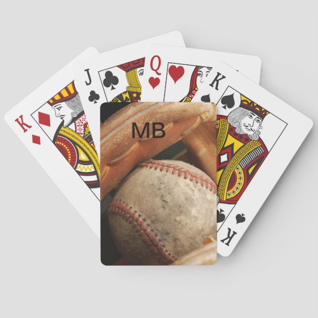 Cartes à jouer thème baseball monogramme Cool (dos)