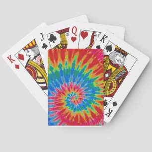 Cartes à jouer Tie Dye en spirale arc-en-ciel