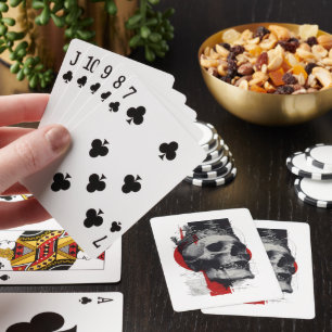 Cartes à jouer Trash Polka Crown Skull Rouge Noir