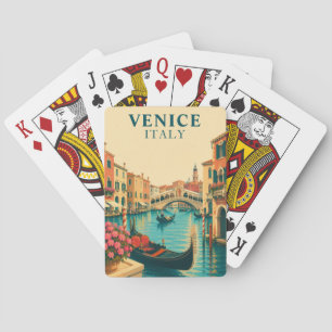 Cartes à jouer Venise Italie Gondole Vintage Voyag
