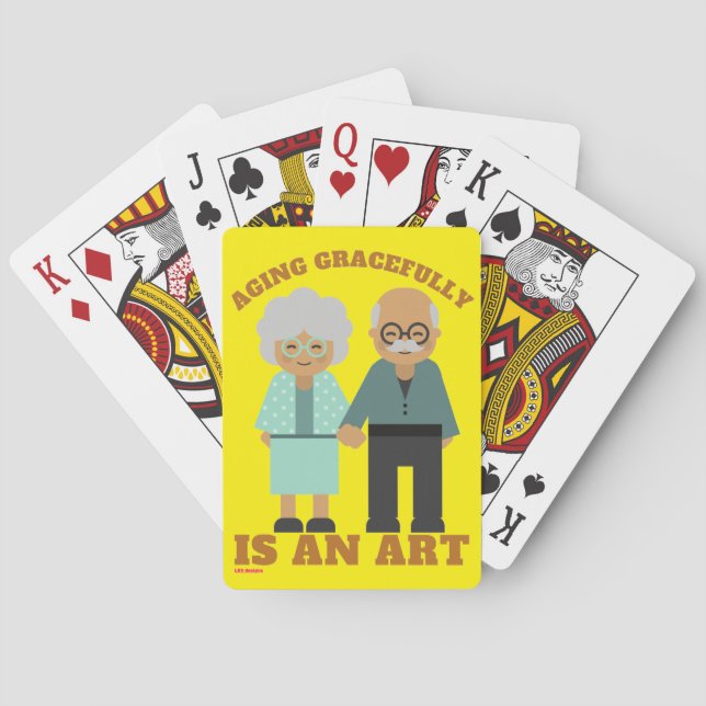 cartes à jouer "VIEILLIR AVEC GRÂCE..." (dos)