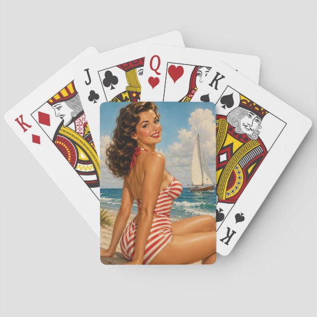 Cartes à jouer Vintage Bathing Beauty (dos)