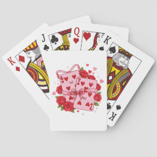 Cartes à jouer vintage Cœurs Saint-Valentin Coquet