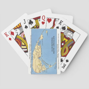 Cartes à jouer vintage de la carte de Nantucket