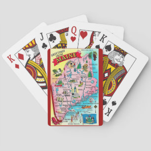 Cartes à jouer vintage de la carte du Maine