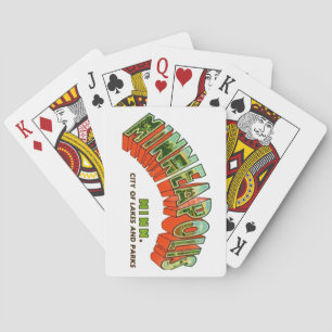Cartes à jouer vintage de Minneapolis sur carte po