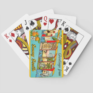 Cartes à jouer vintage de salutations de Floride