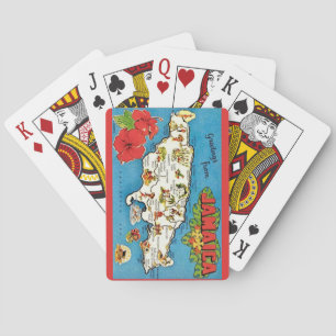 Cartes à jouer vintage en forme de carte postale d