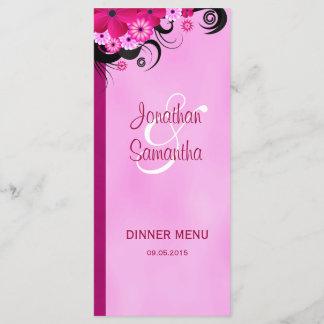 Cartes à la carte pour le dîner Mariage Floral Fuc
