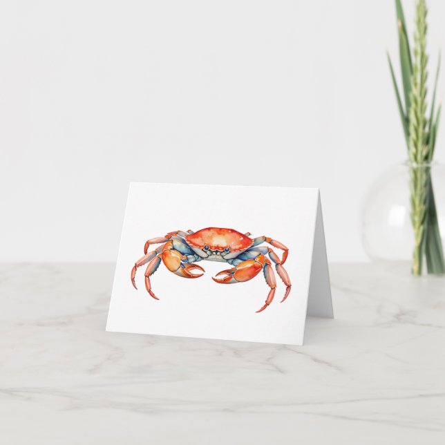 Cartes à la mode Intérieur blanc Crabe aquarelle P (Devant)