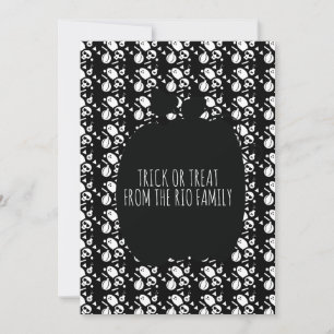 Cartes à motif de citrouille noire crâne Joyeux Ha
