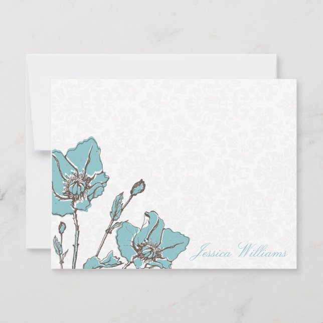 Cartes à notes florales chic (Devant)