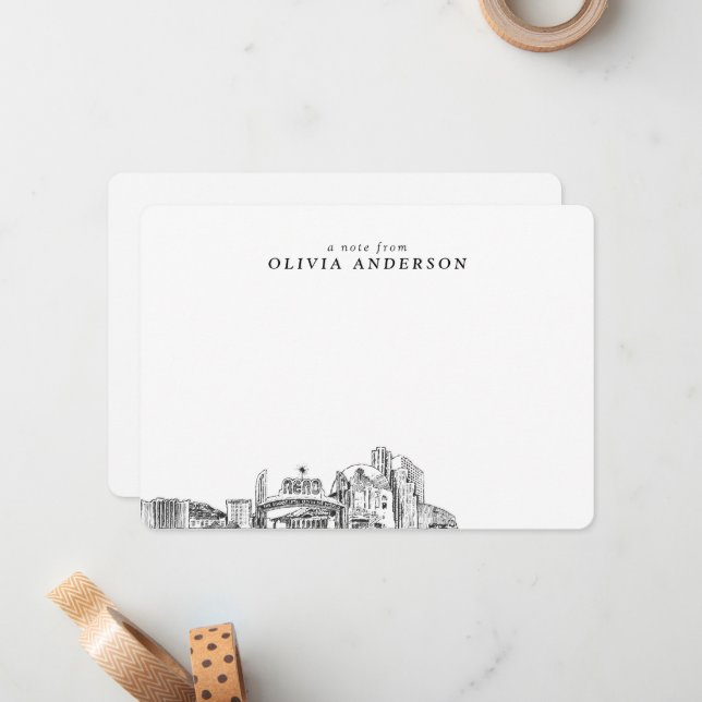 Cartes à notes modernes personnalisées Reno Skylin (Devant/Arrière en situation)