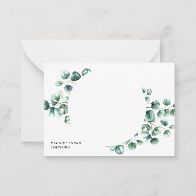 Cartes à notes personnalisées Eucalyptus Feuilles (Devant)