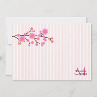 Cartes à notes personnalisées Fille rose Fleur de
