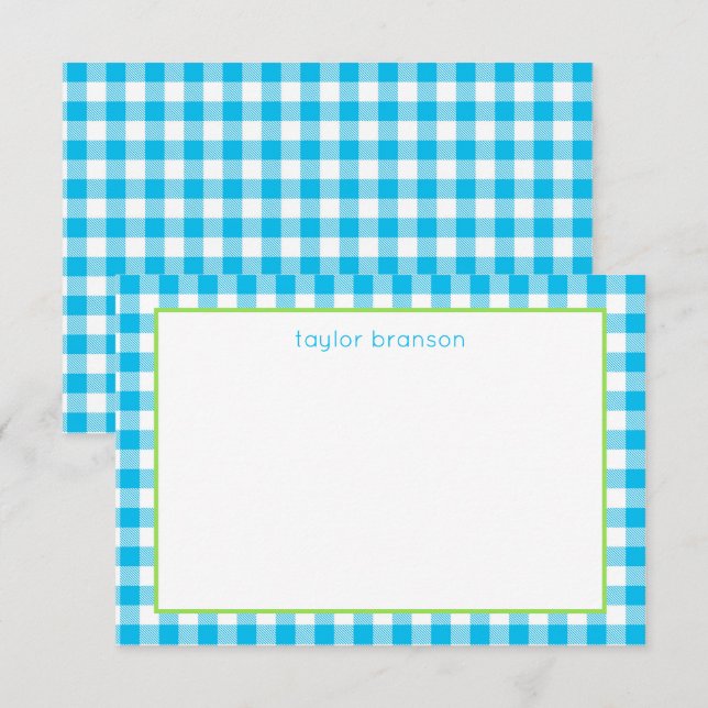 Cartes à notes personnalisées Plaid Buffalo (Devant / Derrière)