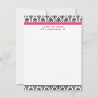 Cartes à notes plates Damask Élégantes (Oscars)