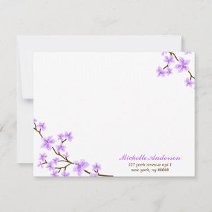 Cartes à notes plates personnalisées Fleurs de cer