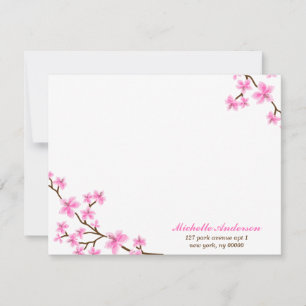 Cartes à notes plates personnalisées Fleurs de cer