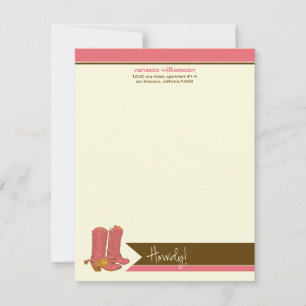 Cartes à notes plates personnalisées pour bottes d