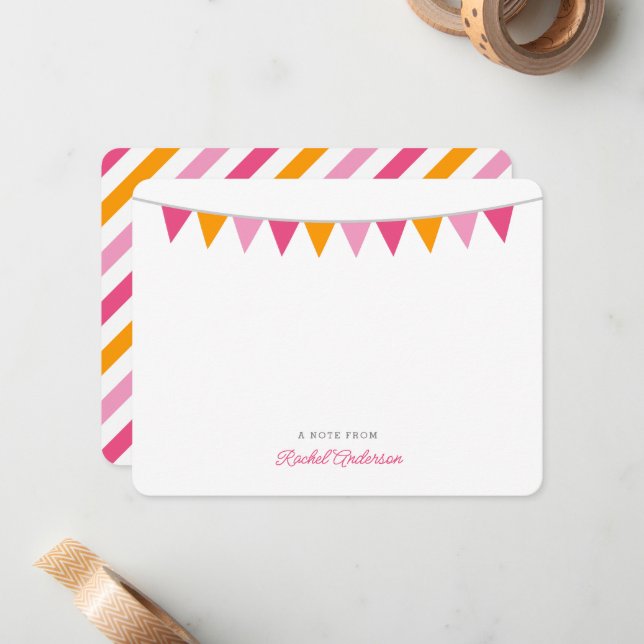 Cartes à notes plates pour Monogramme de Bung mode (Devant/Arrière en situation)