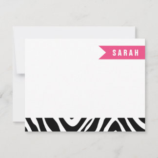 Cartes à notes plats en noir et rose chaud