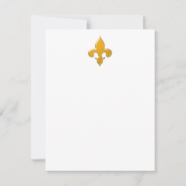 Cartes à notes plats Gold Fleur de Lis (Devant)