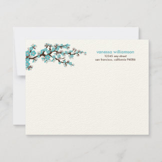 Cartes à notes plats personnalisées en fleurs de c