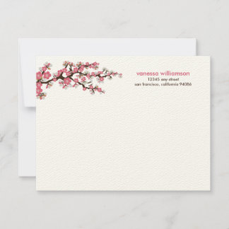 Cartes à notes plats personnalisées en fleurs de c