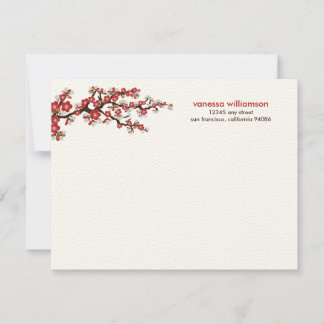 Cartes à notes plats personnalisées en fleurs de c