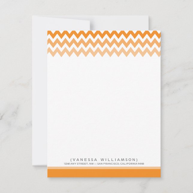Cartes à notes plats sur mesure Chevron Motif (ora (Devant)