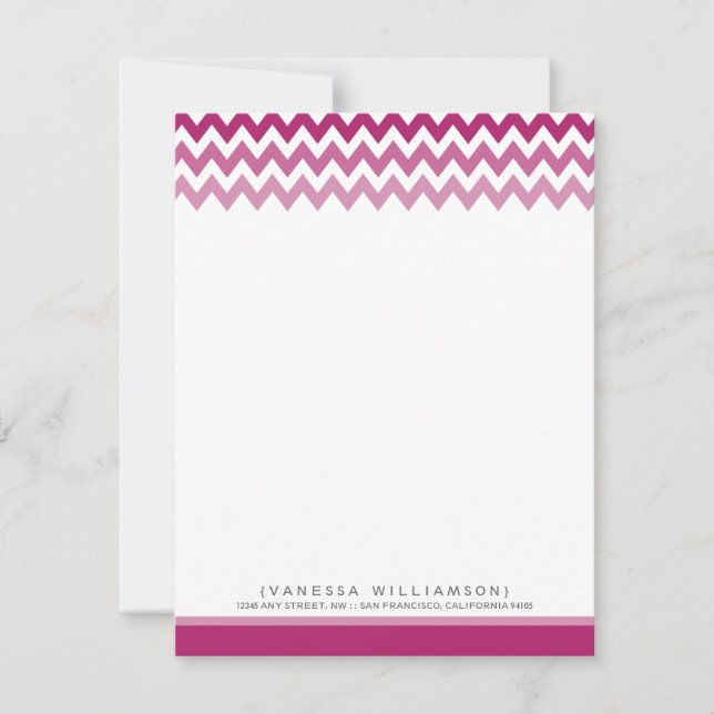 Cartes à notes plats sur mesure Chevron Motif (vio (Devant)