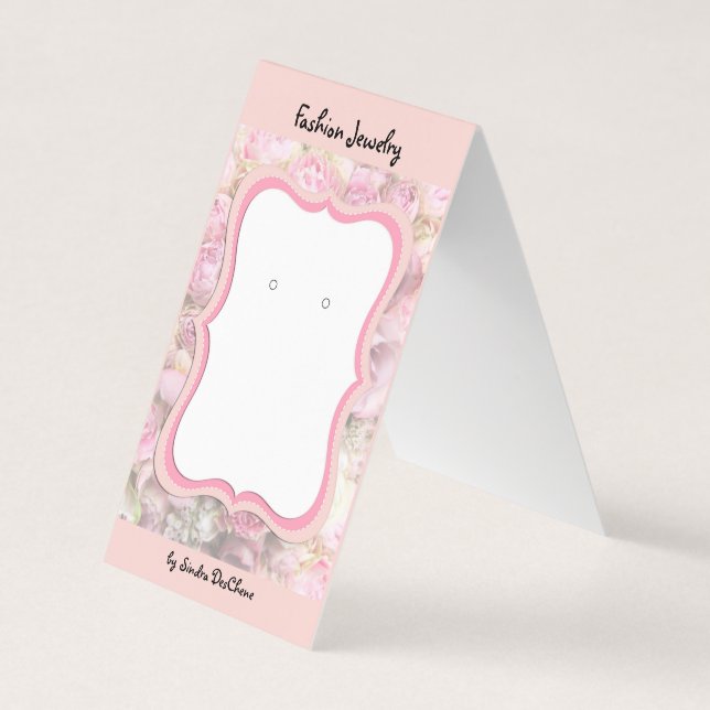 Cartes à oreilles Tentfold Rose Custom Floral Plaq (Devant)