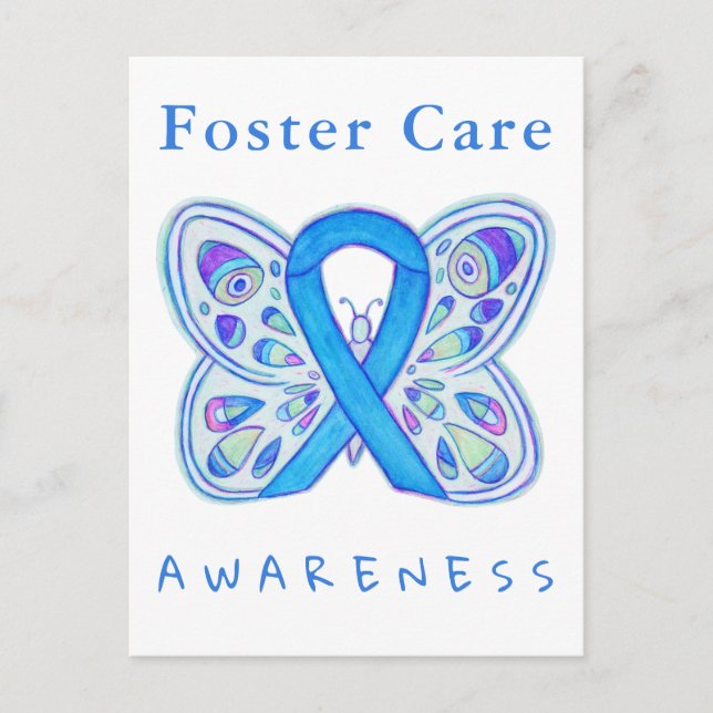 Cartes à papillon Foster Care Blue Awareness (Devant)