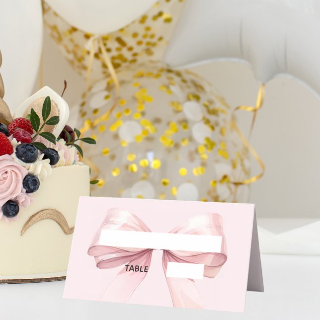 Cartes à rabat élégantes avec nœud rose | (Créateur téléchargé)