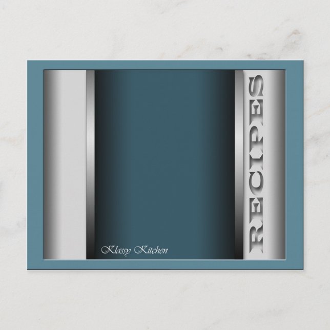 Cartes à Recettes Bleues Sophistiquées (Devant)