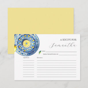 Cartes à recettes imprimables Citron bleu et jaune