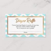 Cartes à roulettes Aqua & White Chevron