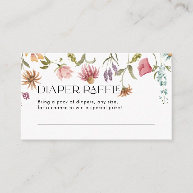 Cartes à roulettes fleur sauvage pour Baby shower (Devant)