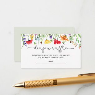 Cartes à roulettes fleurs sauvages Baby showers de