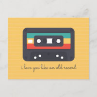 Cartes Amour Cassette Lignes Jaunes